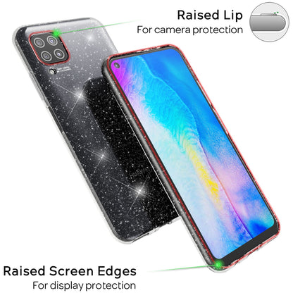 NALIA Glitter Case kompatibel mit Huawei P40 Lite Hülle, Bling Silikon Handyhülle Strass Cover Durchsichtig, Dünne Handy-Tasche Schutzhülle Phone Etui Diamond Bumper Soft Skin Klar
