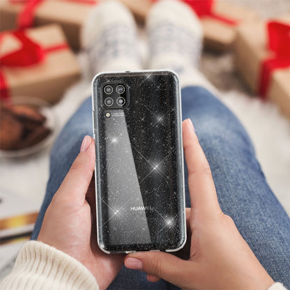 NALIA Glitter Case kompatibel mit Huawei P40 Lite Hülle, Bling Silikon Handyhülle Strass Cover Durchsichtig, Dünne Handy-Tasche Schutzhülle Phone Etui Diamond Bumper Soft Skin Klar