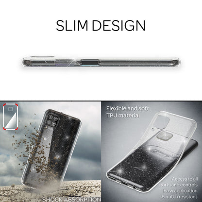 NALIA Glitter Case kompatibel mit Huawei P40 Lite Hülle, Bling Silikon Handyhülle Strass Cover Durchsichtig, Dünne Handy-Tasche Schutzhülle Phone Etui Diamond Bumper Soft Skin Klar