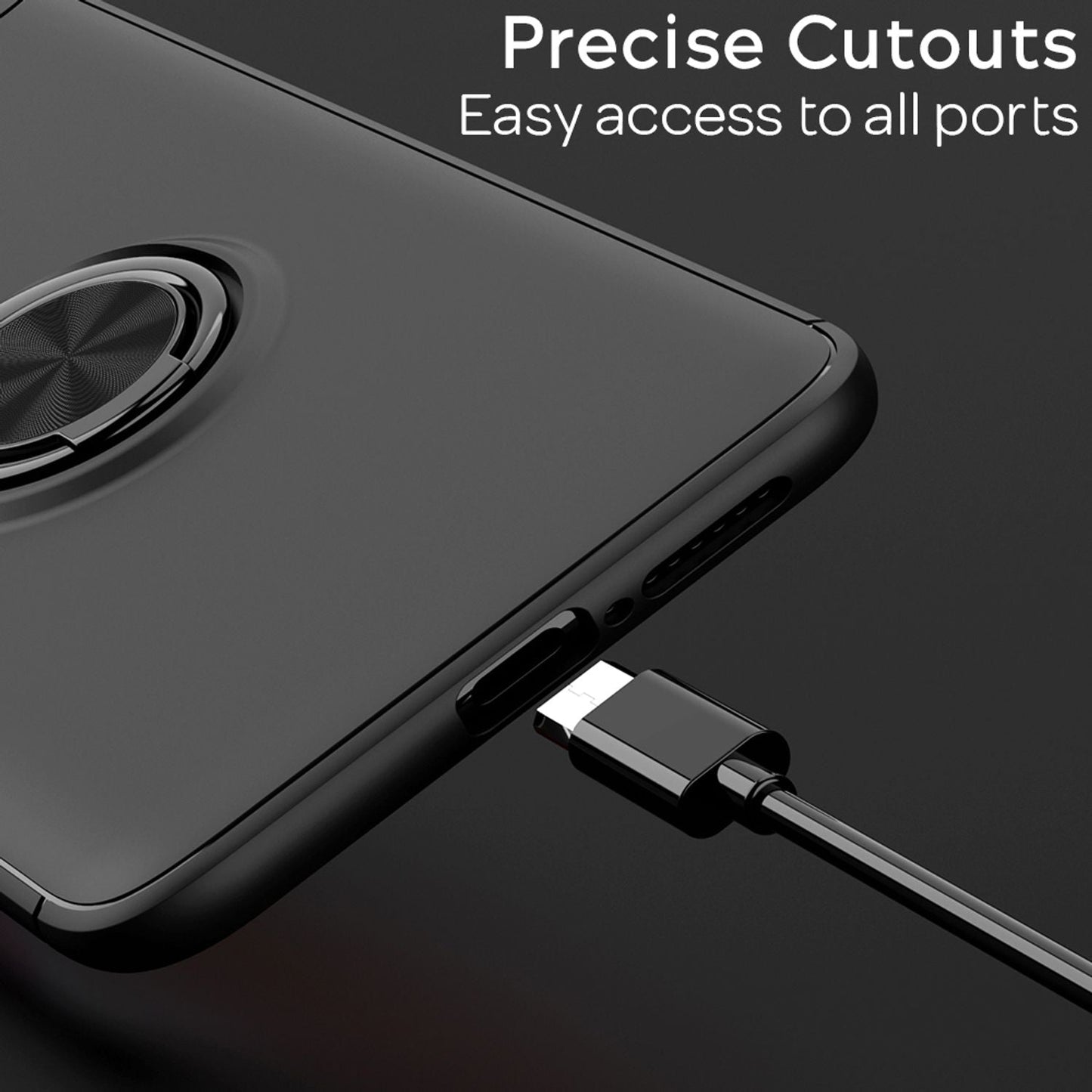 NALIA Ring Handyhülle kompatibel mit Xiaomi Mi 10 / Mi 10 Pro Hülle, Silikon Cover mit 360-Grad Finger-Halter für magnetische KFZ-Halterung, Schutzhülle Phone Case Handy-Tasche Etui Bumper - Schwarz