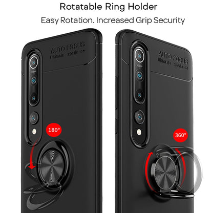 NALIA Ring Handyhülle kompatibel mit Xiaomi Mi 10 / Mi 10 Pro Hülle, Silikon Cover mit 360-Grad Finger-Halter für magnetische KFZ-Halterung, Schutzhülle Phone Case Handy-Tasche Etui Bumper - Schwarz