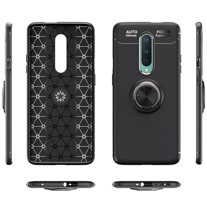 NALIA Ring Handyhülle kompatibel mit OnePlus 8 Hülle, Silikon Cover mit 360-Grad Finger-Halter für magnetische KFZ-Halterung, Schutzhülle Phone Case Handy-Tasche Etui Bumper Silikonhülle - Schwarz