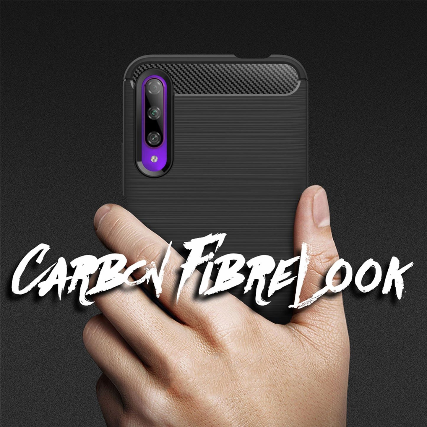 NALIA Design Case kompatibel mit Honor 9X Pro Hülle, Carbon Look Stylische Handyhülle Stoßfeste Silikon Schutzhülle, Dünne Handy-Tasche Phone Cover Bumper Soft Skin Etui Kratzfest Backcover - Schwarz