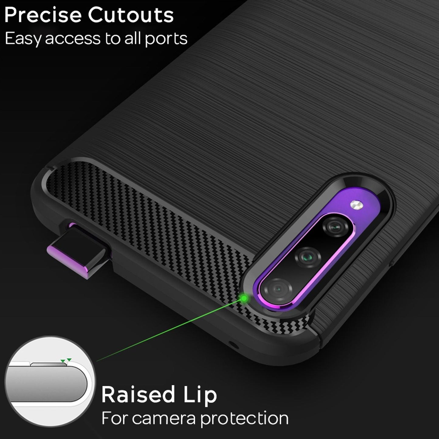 NALIA Design Case kompatibel mit Honor 9X Pro Hülle, Carbon Look Stylische Handyhülle Stoßfeste Silikon Schutzhülle, Dünne Handy-Tasche Phone Cover Bumper Soft Skin Etui Kratzfest Backcover - Schwarz