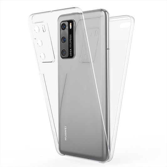 NALIA 360° Handy Hülle für Huawei P40, Full Cover Case Schutz Tasche Etui Bumper