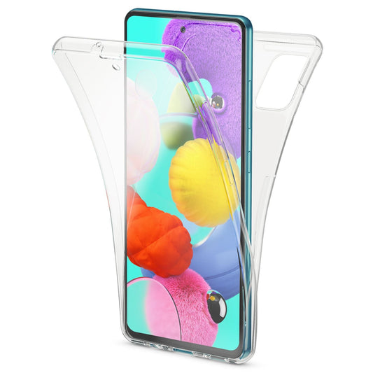 NALIA 360° Handy Hülle für Samsung Galaxy A51, Full Cover Case Schutz Etui Slim