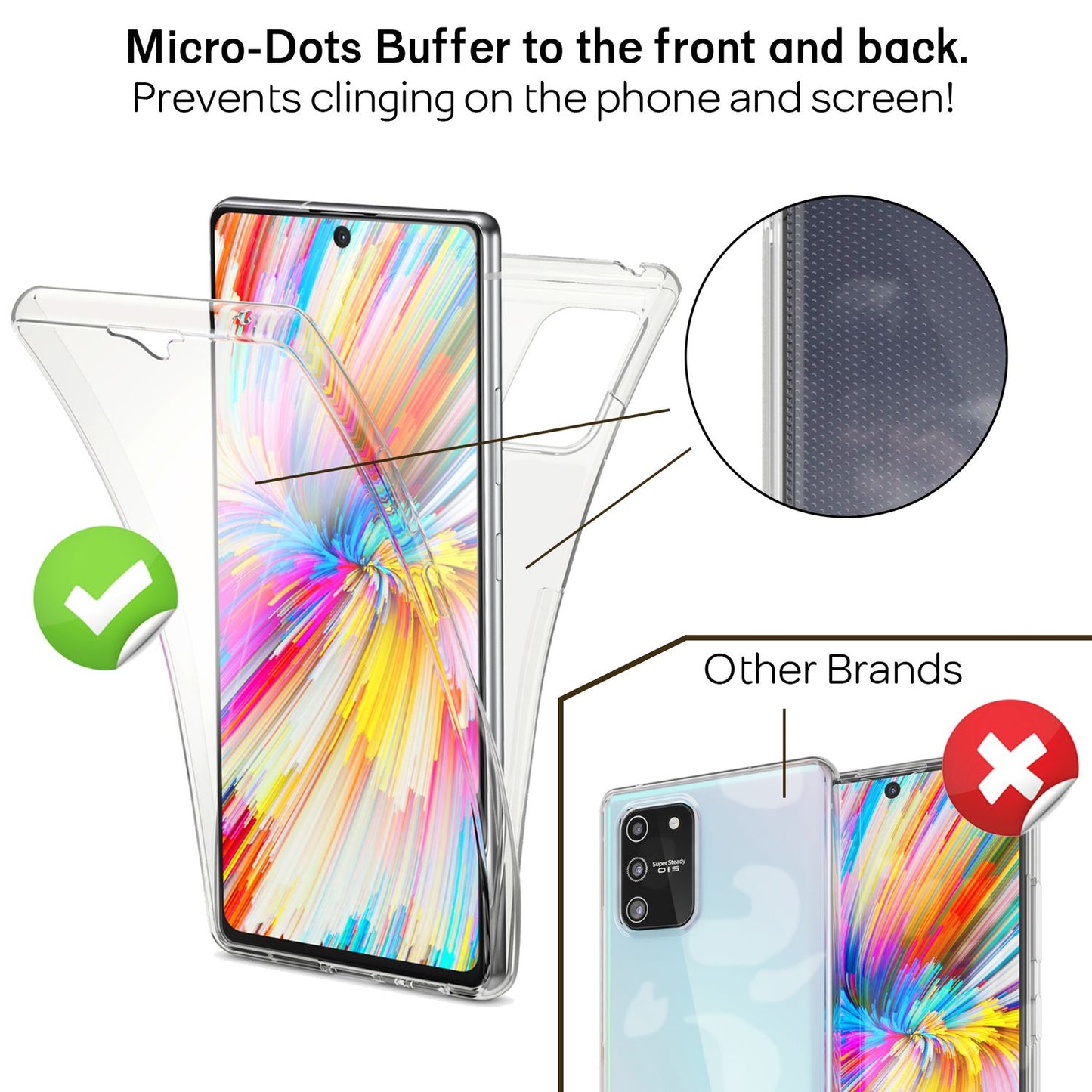 NALIA 360 Grad Case kompatibel mit Samsung Galaxy A51 Hülle, Silikon Full-Body Handyhülle Rundum Cover Dünn, Komplett-Schutz & Displayschutz Phone Bumper Ganzkörper Schutzhülle TPU Etui - Transparent