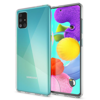 NALIA 360 Grad Case kompatibel mit Samsung Galaxy A71 Hülle, Silikon Full-Body Handyhülle Rundum Cover Dünn, Komplett-Schutz & Displayschutz Phone Bumper Ganzkörper Schutzhülle TPU Etui - Transparent