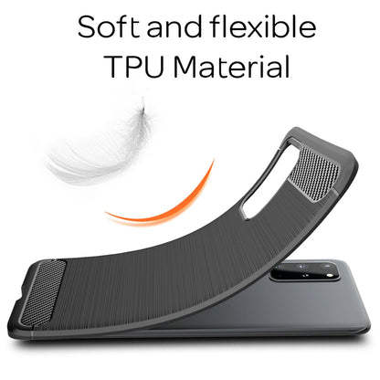 NALIA Design Case kompatibel mit Samsung Galaxy S20 Plus Hülle, Carbon Look Stylische Handyhülle Stoßfeste Silikon Schutzhülle, Dünne Handy-Tasche Phone Cover Bumper Soft Skin TPU Kratzfest - Schwarz
