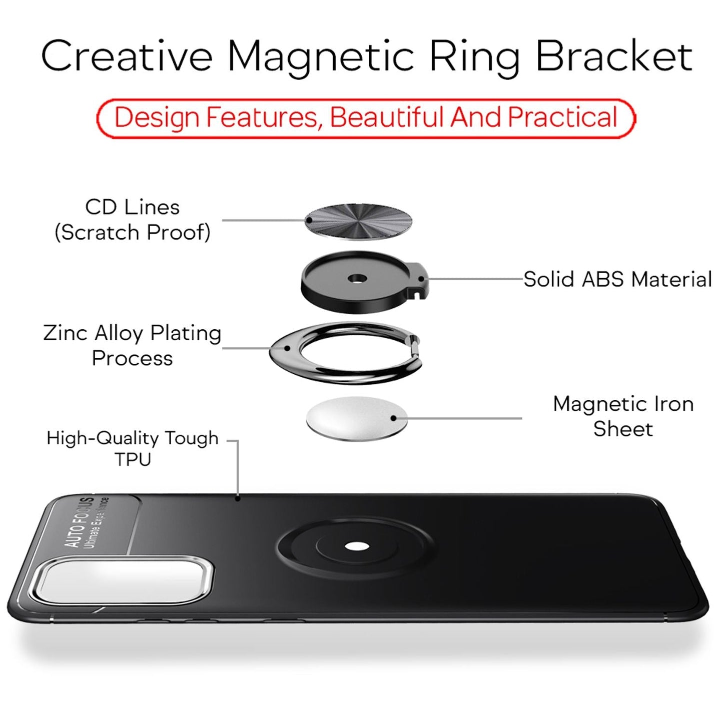 NALIA Ring Handyhülle kompatibel mit Samsung Galaxy S20 Hülle, Silikon Cover mit 360-Grad Finger-Halter für magnetische KFZ-Halterung, Schutzhülle Phone Case Handy-Tasche Etui Bumper