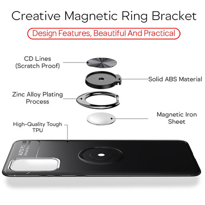 NALIA Ring Handyhülle kompatibel mit Samsung Galaxy S20 Hülle, Silikon Cover mit 360-Grad Finger-Halter für magnetische KFZ-Halterung, Schutzhülle Phone Case Handy-Tasche Etui Bumper