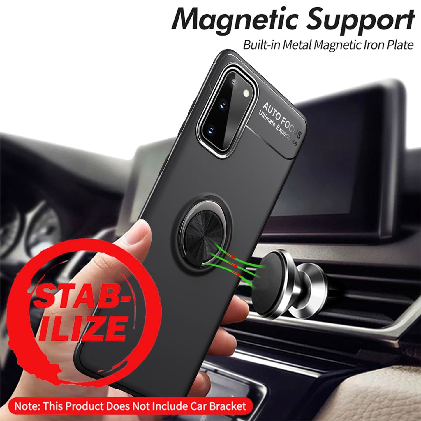 NALIA Ring Handyhülle kompatibel mit Samsung Galaxy S20 Hülle, Silikon Cover mit 360-Grad Finger-Halter für magnetische KFZ-Halterung, Schutzhülle Phone Case Handy-Tasche Etui Bumper