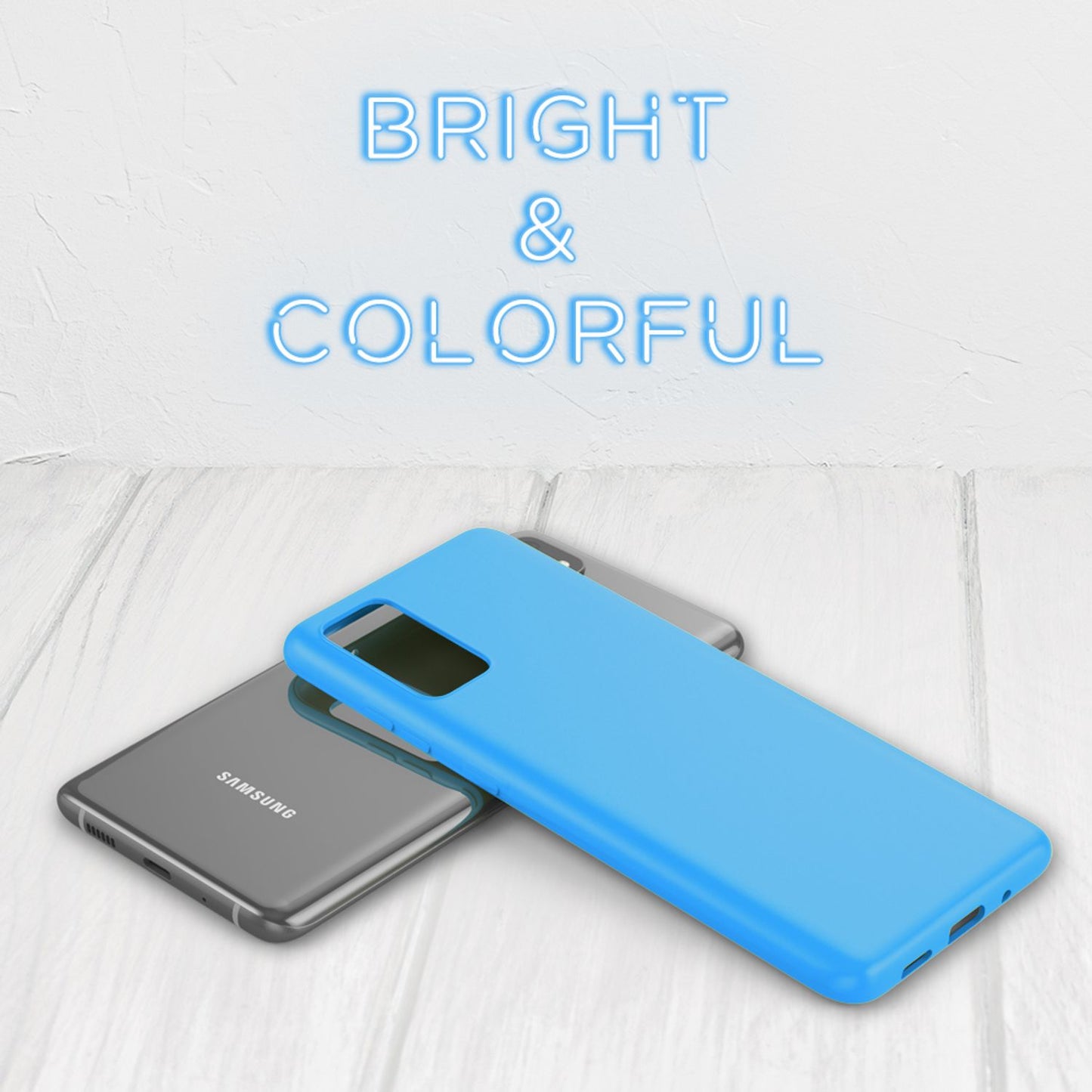 NALIA Neon Silikonhülle für Samsung Galaxy S20 – Soft-Touch & Signal-Neon – NEONSHOCK (Matte Schutzhülle) – Marke aus Berlin