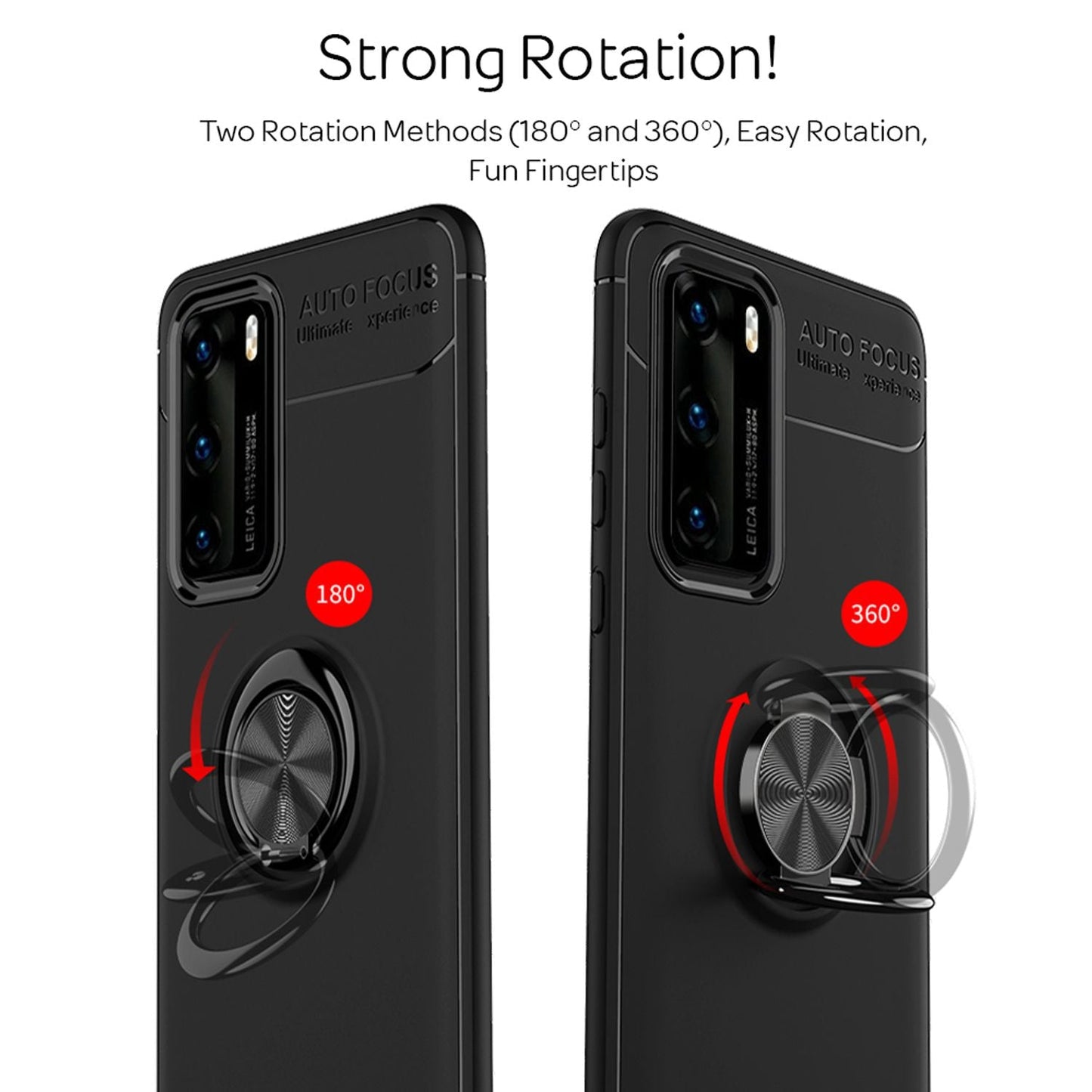 NALIA Ring Handyhülle kompatibel mit Huawei P40 Hülle, Dünnes Silikon Cover mit 360-Grad Finger-Halter für magnetische KFZ-Halterung, Schutzhülle Phone Case Handy-Tasche Etui Bumper