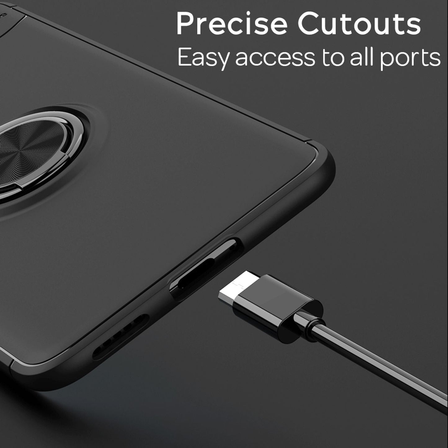 NALIA Ring Handyhülle kompatibel mit Huawei P40 Hülle, Dünnes Silikon Cover mit 360-Grad Finger-Halter für magnetische KFZ-Halterung, Schutzhülle Phone Case Handy-Tasche Etui Bumper