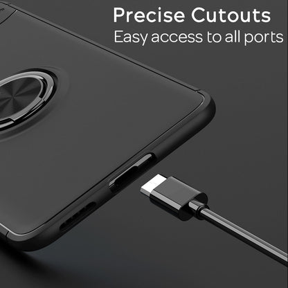 NALIA Ring Handyhülle kompatibel mit Huawei P40 Hülle, Dünnes Silikon Cover mit 360-Grad Finger-Halter für magnetische KFZ-Halterung, Schutzhülle Phone Case Handy-Tasche Etui Bumper