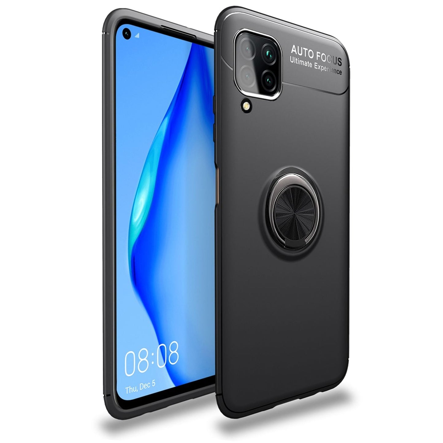 NALIA Ring Handyhülle kompatibel mit Huawei P40 lite Hülle, Silikon Cover mit 360-Grad Finger-Halter für magnetische KFZ-Halterung, Schutzhülle Phone Case Handy-Tasche Etui Bumper