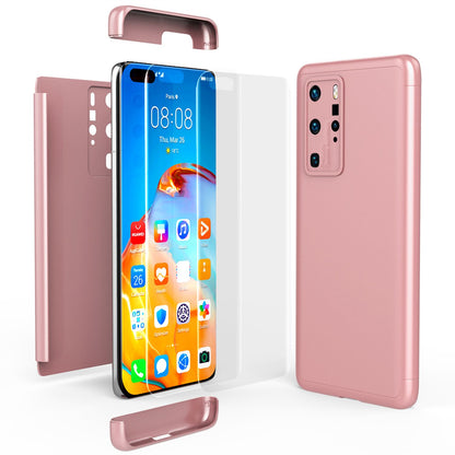 NALIA 360 Grad Handyhülle kompatibel mit Huawei P40 Pro Hülle, Hard-Case & Display-Schutzfolie, Full-Cover Rundum Skin Schutzhülle Slim Etui Case, Handy-Tasche Screen Protector Folie