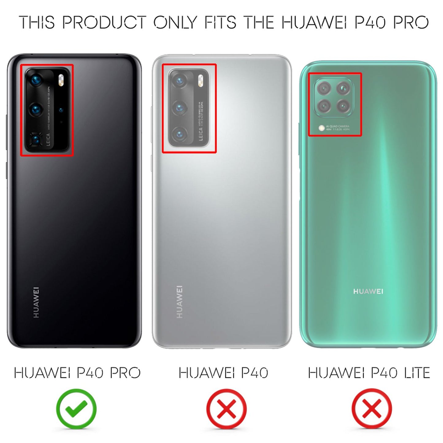 NALIA 360 Grad Handyhülle kompatibel mit Huawei P40 Pro Hülle, Hard-Case & Display-Schutzfolie, Full-Cover Rundum Skin Schutzhülle Slim Etui Case, Handy-Tasche Screen Protector Folie
