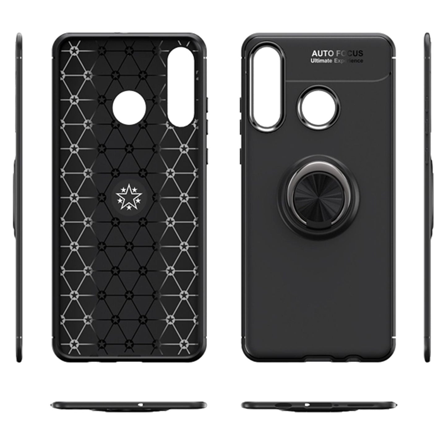 NALIA Ring Handyhülle kompatibel mit Huawei P40 lite E Hülle, Silikon Cover mit 360-Grad Finger-Halter für magnetische KFZ-Halterung, Schutzhülle Phone Case Handy-Tasche Etui Bumper