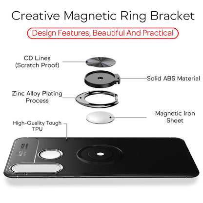 NALIA Ring Handyhülle kompatibel mit Huawei P40 lite E Hülle, Silikon Cover mit 360-Grad Finger-Halter für magnetische KFZ-Halterung, Schutzhülle Phone Case Handy-Tasche Etui Bumper