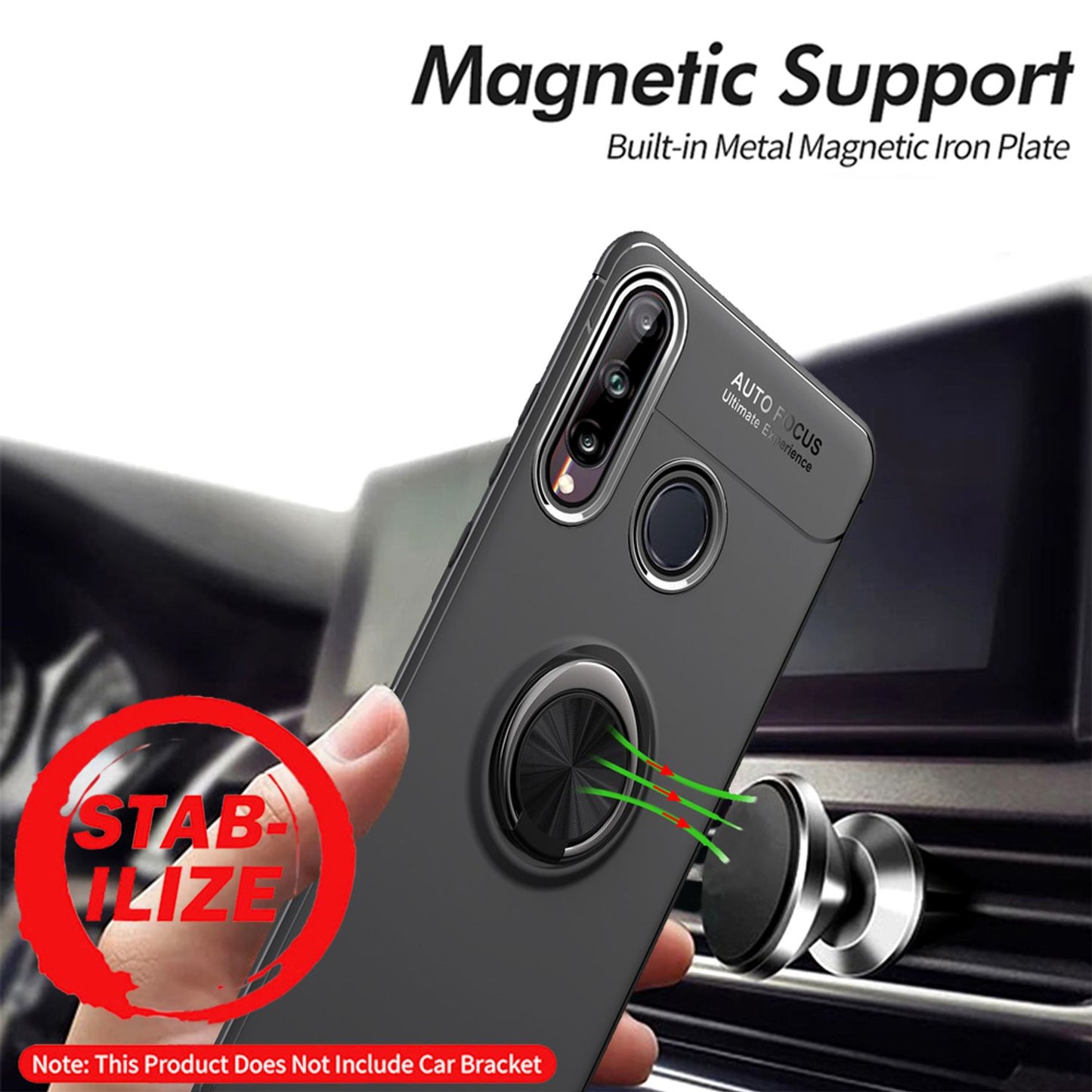 NALIA Ring Handyhülle kompatibel mit Huawei P40 lite E Hülle, Silikon Cover mit 360-Grad Finger-Halter für magnetische KFZ-Halterung, Schutzhülle Phone Case Handy-Tasche Etui Bumper