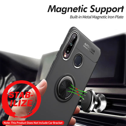 NALIA Ring Handyhülle kompatibel mit Huawei P40 lite E Hülle, Silikon Cover mit 360-Grad Finger-Halter für magnetische KFZ-Halterung, Schutzhülle Phone Case Handy-Tasche Etui Bumper