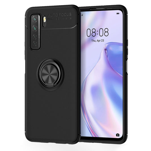 NALIA Ringhülle für Huawei P40 Lite 5G – Ring-Ständer 360° & für Magnet-Halter – GRIP360 (Mattiertes Silikon Case) – Marke aus Berlin