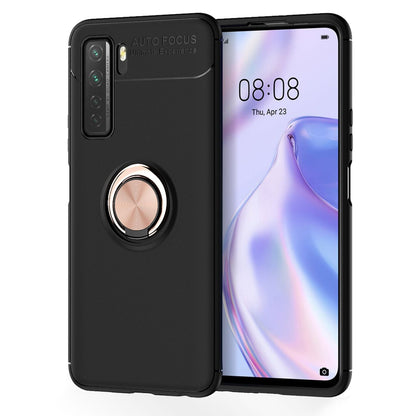 NALIA Ringhülle für Huawei P40 Lite 5G – Ring-Ständer 360° & für Magnet-Halter – GRIP360 (Mattiertes Silikon Case) – Marke aus Berlin
