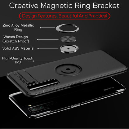 NALIA Ringhülle für Huawei P40 Lite 5G – Ring-Ständer 360° & für Magnet-Halter – GRIP360 (Mattiertes Silikon Case) – Marke aus Berlin