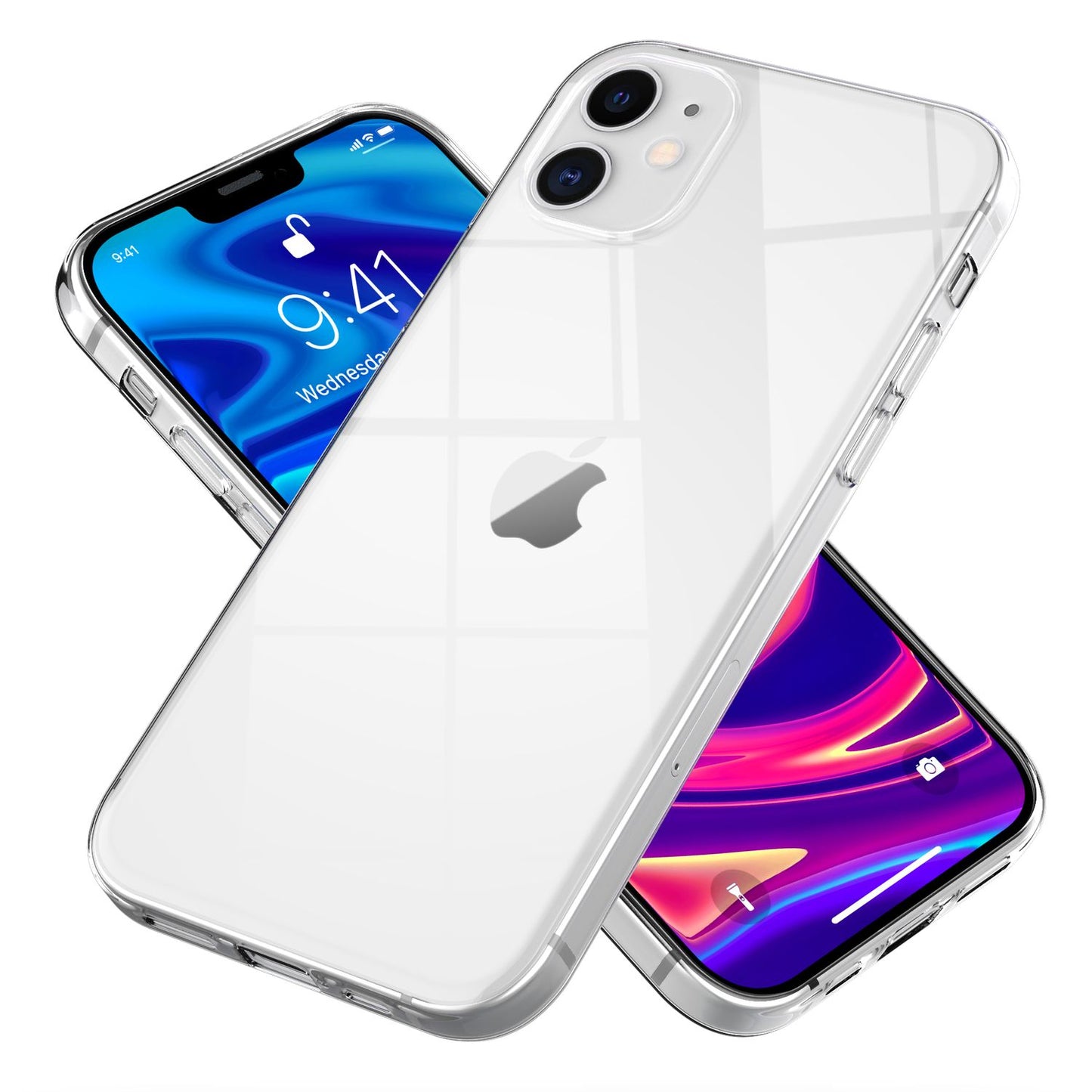 NALIA Transparente Silikonhülle für iPhone 12 / 12 Pro – Anti-Gelb & Rutschfest – GLAZE (Handyhülle Kristallklar, Schlank & Stoßfest) – Marke aus Berlin