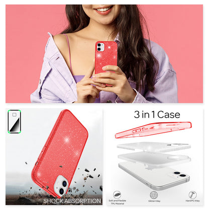 NALIA Glitzerhülle für iPhone 12 Mini – Funkelnder Glitzer-Look & Grip – SHINEPOP (Silikon Case) – Marke aus Berlin