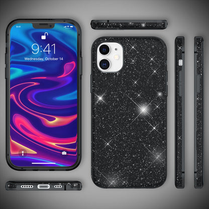 NALIA Glitzerhülle für iPhone 12 / 12 Pro – Funkelnder Glitzer-Look & Grip – SHINEPOP (Silikon Case) – Marke aus Berlin