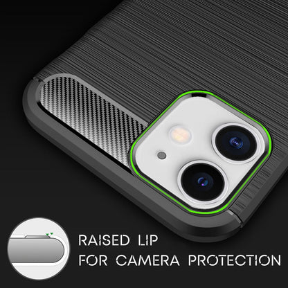 NALIA Design Case kompatibel mit iPhone 12 Mini Hülle, Carbon Look Stylische Handyhülle Stoßfeste Silikon Schutzhülle, Dünne Handy-Tasche Phone Cover Bumper Skin Etui Backcover Kratzfest - Schwarz