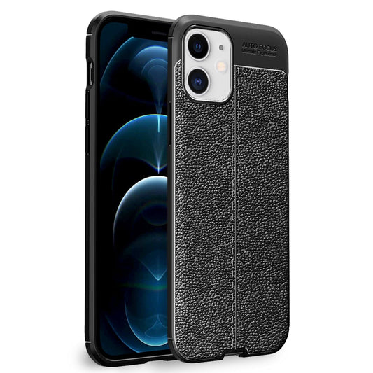 NALIA Leder-Optik Silikon Case für iPhone 12 / 12 Pro – Griffig & Matt – BARRON Handyhülle (Anti-Fingerprint, Stoßfest & Robust) – Marke aus Berlin