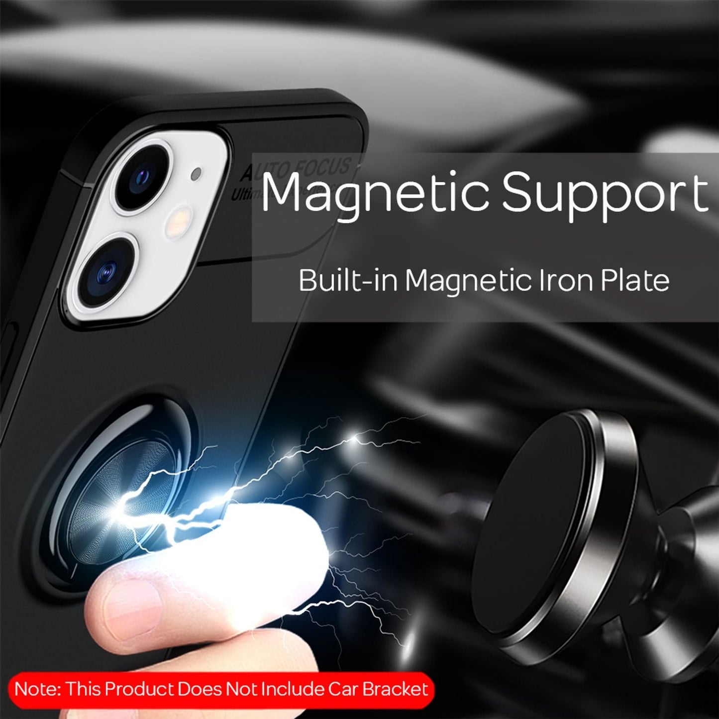 NALIA Ringhülle für iPhone 12 / 12 Pro – Ring-Ständer 360° & für Magnet-Halter – GRIP360 (Mattiertes Silikon Case) – Marke aus Berlin
