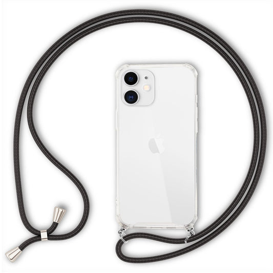 NALIA Handykette für iPhone 12 Mini – Transparentes Hybrid-Case & Band – HANGIT (Anti-Gelb Rückseite & Verstellbar) – Marke aus Berlin