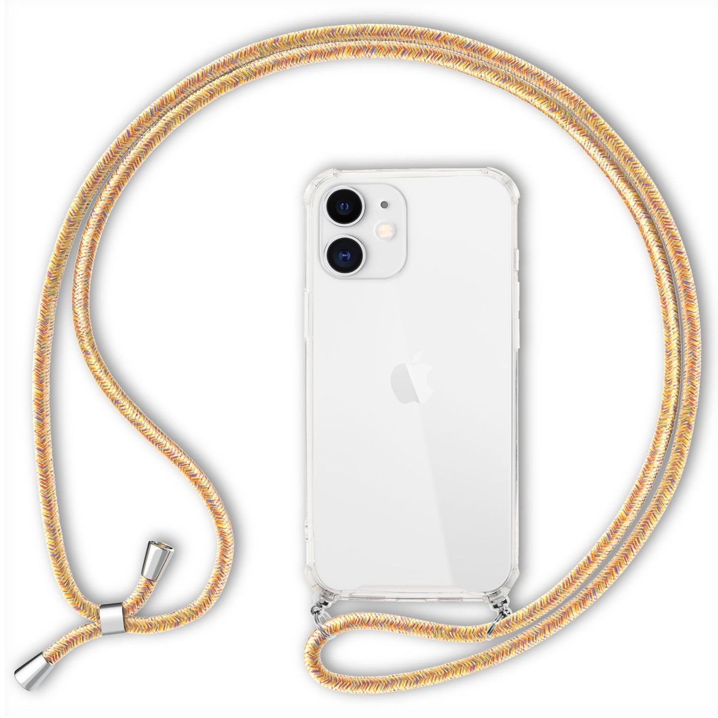 NALIA Handykette für iPhone 12 Mini – Transparentes Hybrid-Case & Band – HANGIT (Anti-Gelb Rückseite & Verstellbar) – Marke aus Berlin