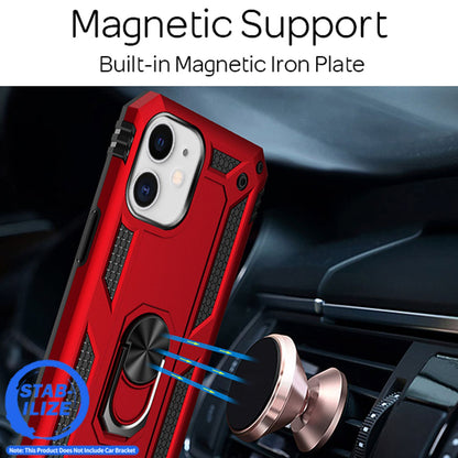 NALIA Panzerhülle für iPhone 12 Mini – Ring-Ständer 360° & Magnet-Halterung Kompatibel – RINGDEFEND (Stoßfestes Outdoor Case) – Marke aus Berlin