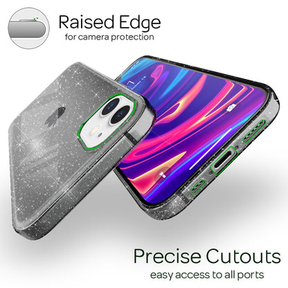 NALIA Glitzerhülle für iPhone 12 / 12 Pro – Funkelndes Silikon Case – DAZZLIN (Transparent & Stoßfest) – Marke aus Berlin