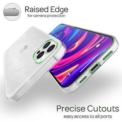 NALIA Glitzerhülle für iPhone 12 Pro Max – Funkelndes Silikon Case – DAZZLIN (Transparent & Stoßfest) – Marke aus Berlin