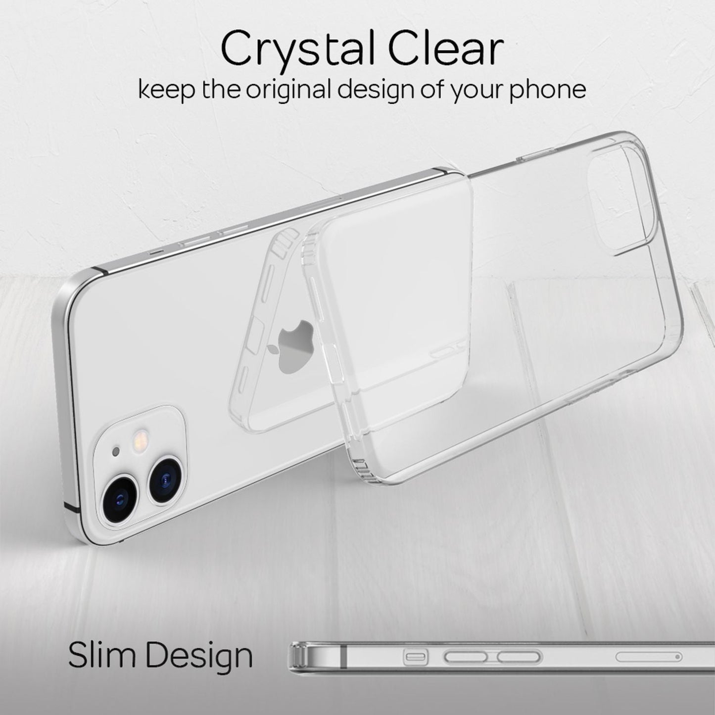NALIA Transparente Hülle für iPhone 12 Mini – Harte Rückseite & Silikon Rand – IGNITE (Stoßfeste Handyhülle & Verstärkte Ecken) – Marke aus Berlin