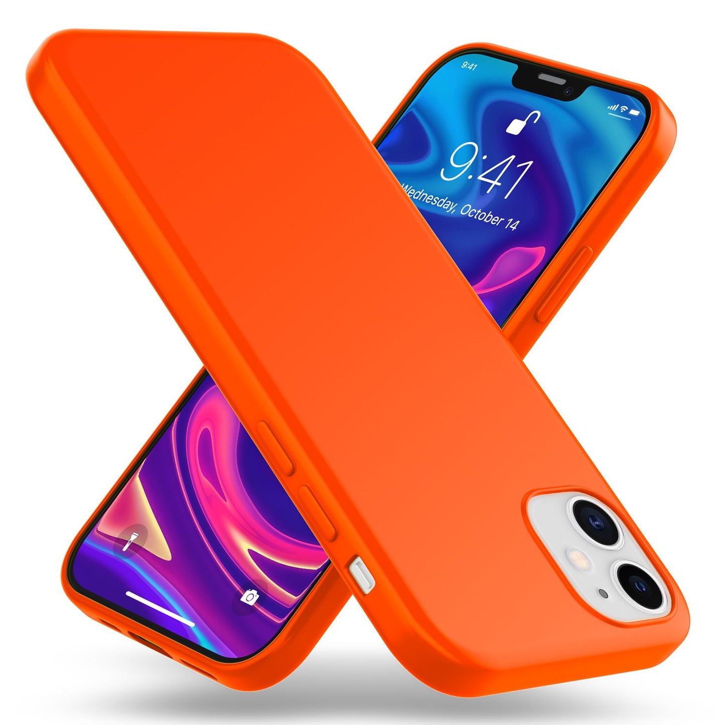 NALIA Neon Handy Hülle für iPhone 12 mini, Slim Case Cover Schutz Tasche Bumper