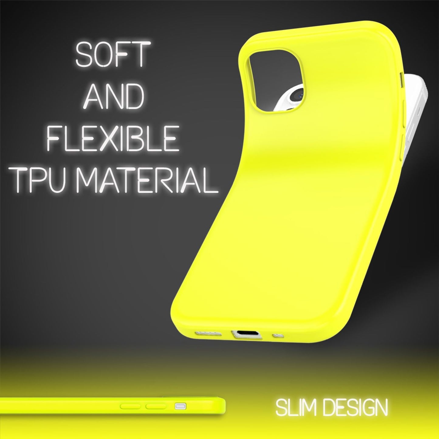 NALIA Neon Handy Hülle für iPhone 12 mini, Slim Case Cover Schutz Tasche Bumper