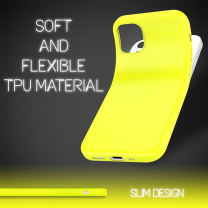 NALIA Neon Handy Hülle für iPhone 12 mini, Slim Case Cover Schutz Tasche Bumper