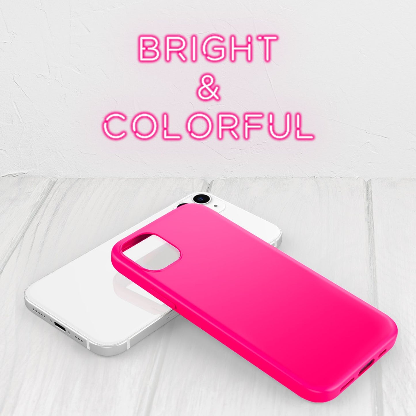 NALIA Neon Handy Hülle für iPhone 12 mini, Slim Case Cover Schutz Tasche Bumper