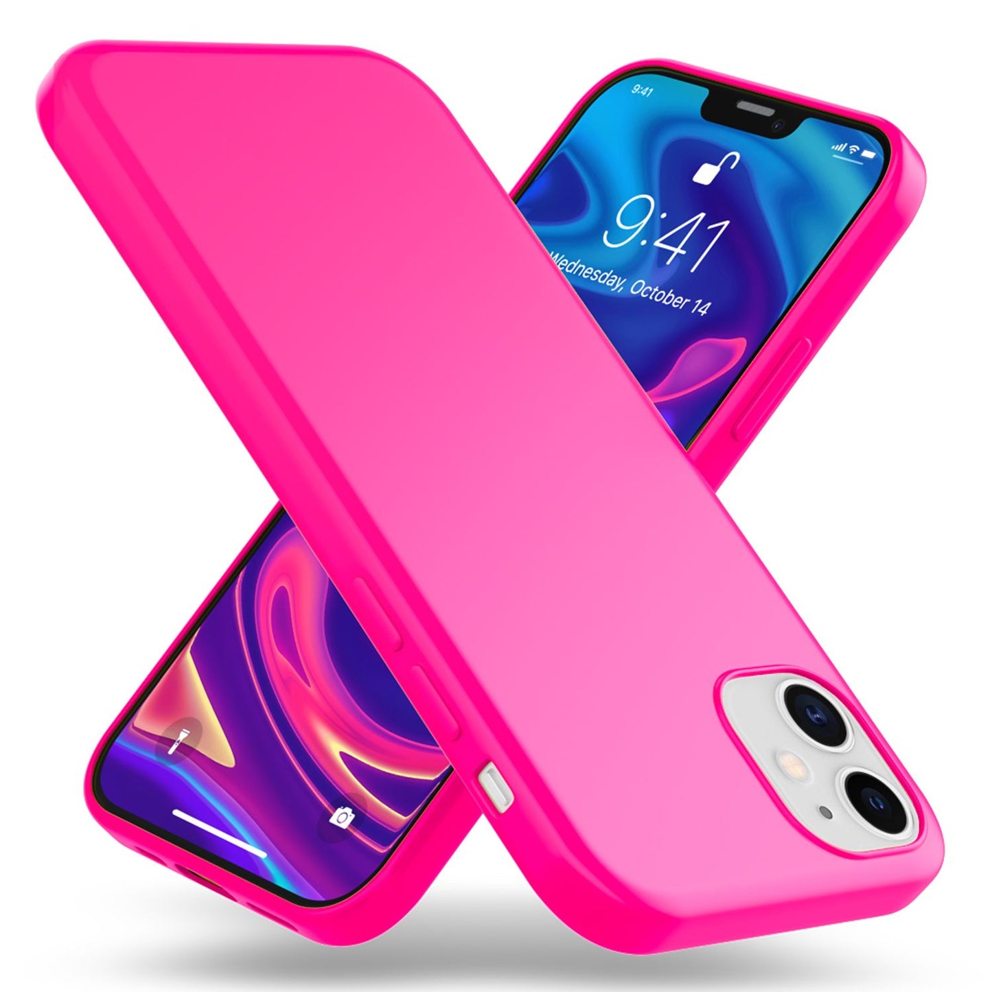 NALIA Neon Silikonhülle für iPhone 12 / 12 Pro – Soft-Touch & Signal-Neon – NEONSHOCK (Matte Schutzhülle) – Marke aus Berlin
