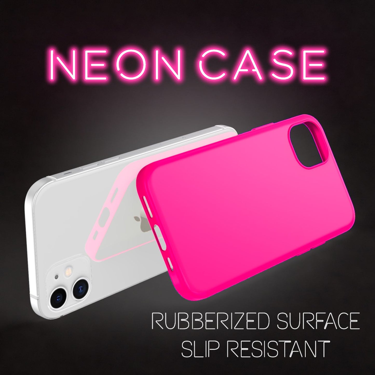NALIA Neon Silikonhülle für iPhone 12 / 12 Pro – Soft-Touch & Signal-Neon – NEONSHOCK (Matte Schutzhülle) – Marke aus Berlin