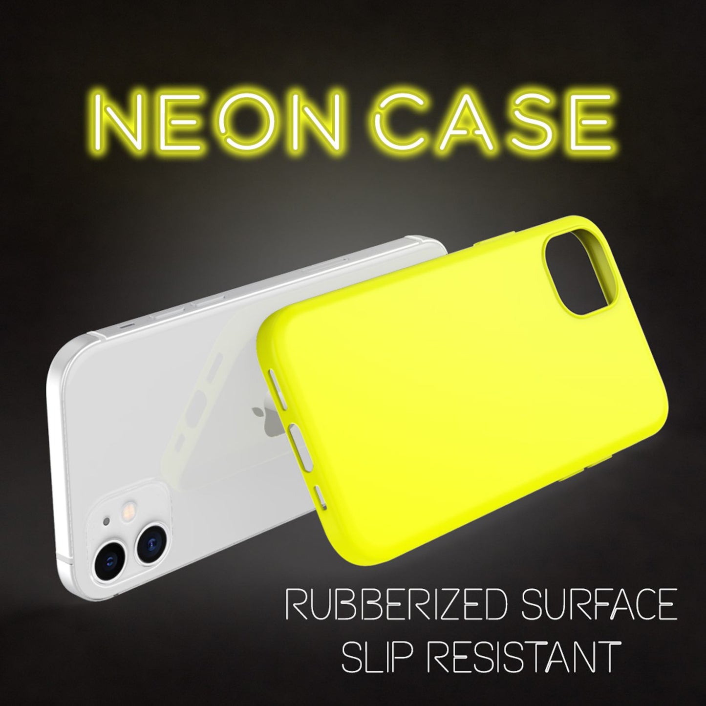 NALIA Neon Silikonhülle für iPhone 12 / 12 Pro – Soft-Touch & Signal-Neon – NEONSHOCK (Matte Schutzhülle) – Marke aus Berlin