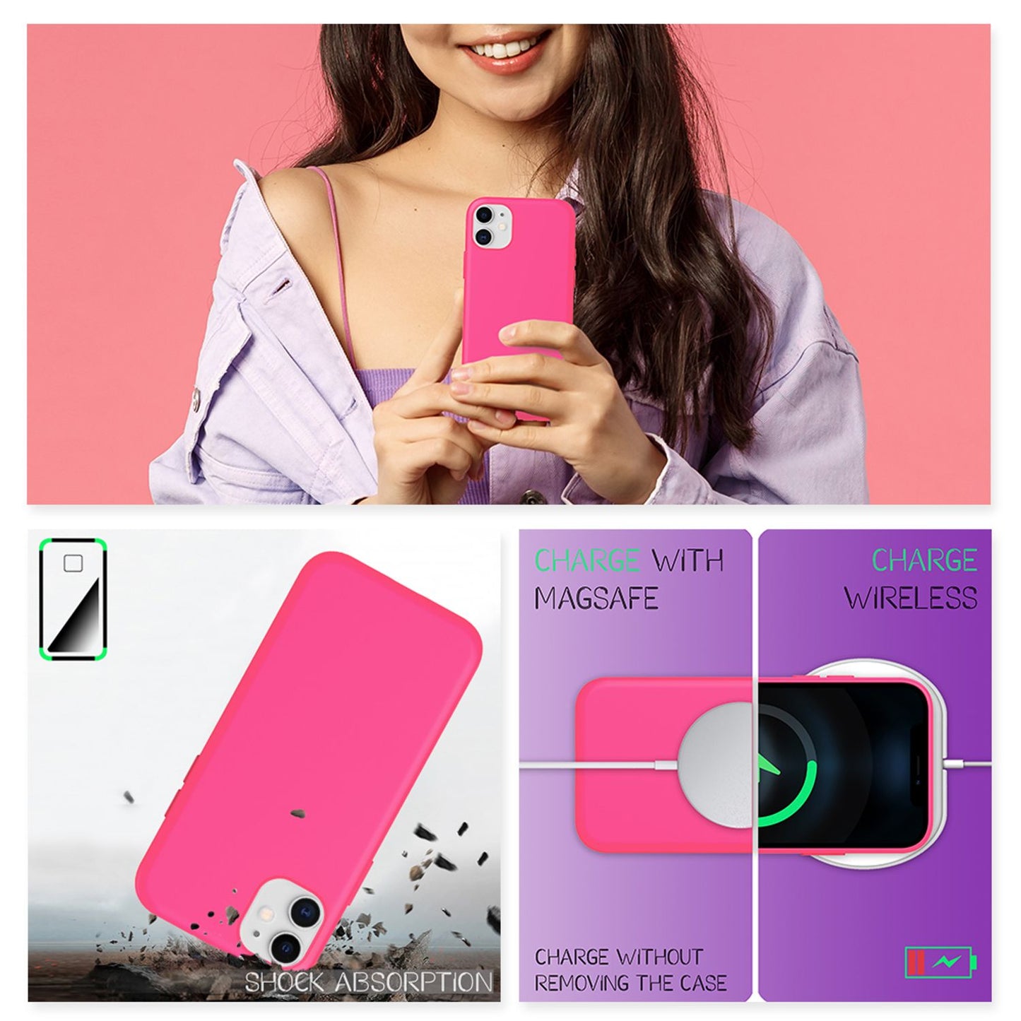 NALIA Neon Silikonhülle für iPhone 12 / 12 Pro – Soft-Touch & Signal-Neon – NEONSHOCK (Matte Schutzhülle) – Marke aus Berlin